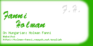 fanni holman business card